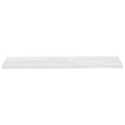 vidaXL Estante flotante pared 2 uds MDF blanco brillo 120x23,5x3,8 cm