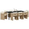 vidaXL Conjunto de Comedor de Jard&iacute;n 9 pcs Beige rat&aacute;n sint&eacute;tico