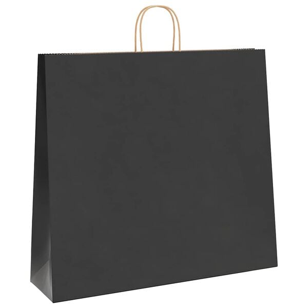 vidaXL Bolsas de papel con asas 250 uds negra 54x15x49 cm