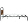vidaXL Estructura de cama sin colch&oacute;n metal roble ahumado 200x200 cm