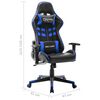 vidaXL Silla de gaming de cuero sint&eacute;tico negro y azul