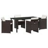 vidaXL Conjunto de Comedor de Jard&iacute;n 5 pcs Marr&oacute;n rat&aacute;n sint&eacute;tico