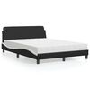 vidaXL Cama con colch&oacute;n Dover cuero sint&eacute;tico negro y blanco 120x200 cm