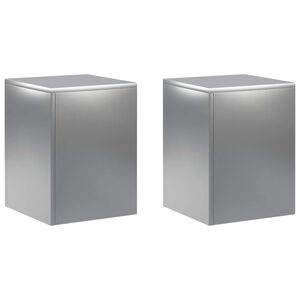vidaXL Soporte de plantas 2 pcs Plateado 30 x 30 x 40 cm