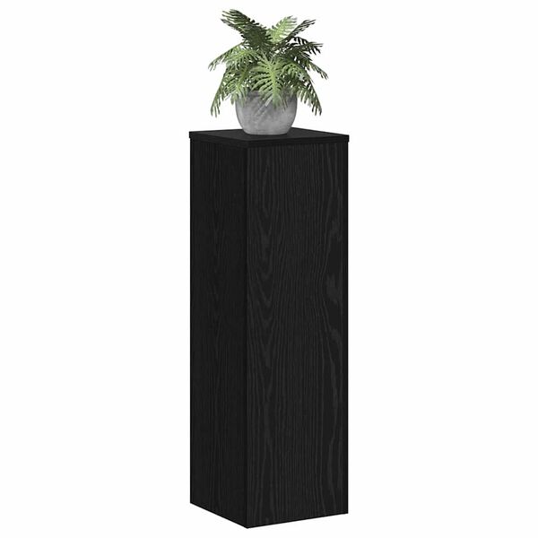 vidaXL Soporte de plantas 2 pcs Roble Negro 25 x 25 x 80 cm