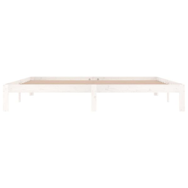vidaXL Estructura de cama sin colch&oacute;n madera de pino blanco 200x200 cm