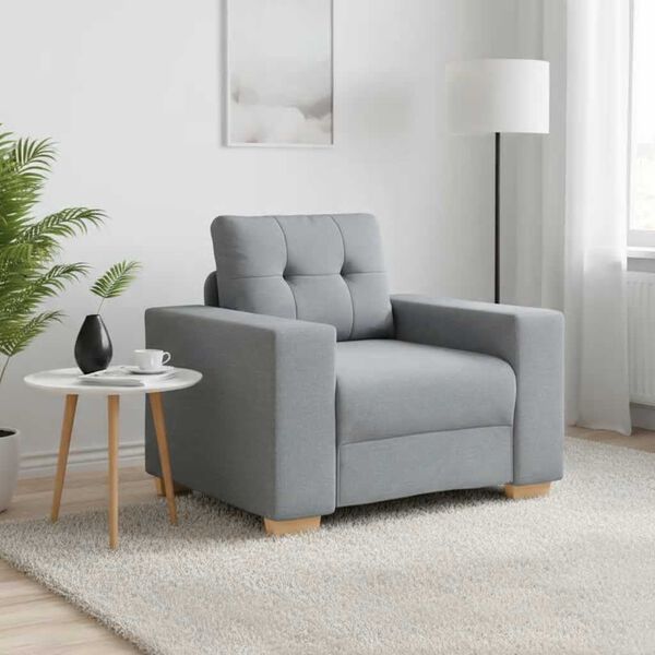 vidaXL Sill&oacute;n Sof&aacute; Tela Gris Claro 100x78x80 cm