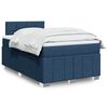vidaXL Cama box spring con colch&oacute;n tela azul 120x190 cm