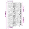 vidaXL Biombo separador de 4 paneles madera maciza Paulownia negro