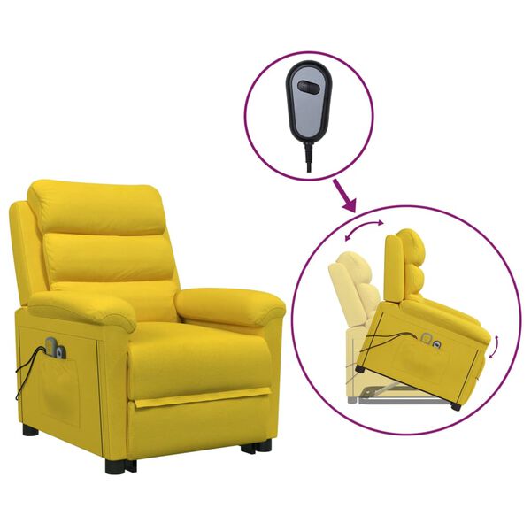 vidaXL Sill&oacute;n de masaje elevable terciopelo amarillo
