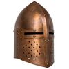 vidaXL R&eacute;plica de casco de caballero medieval antiguo LARP acero cobre