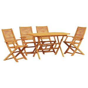 vidaXL Conjunto de Comedor de Jard&iacute;n 5 uds. Marr&oacute;n
