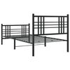 vidaXL Estructura cama sin colch&oacute;n con estribo metal negro 90x190 cm