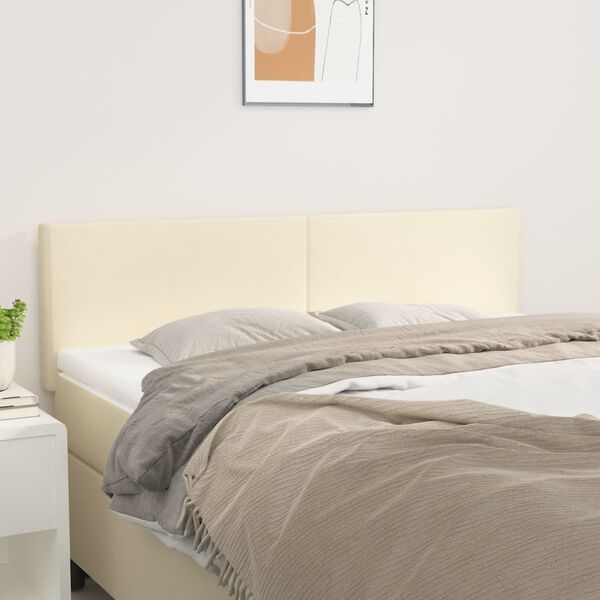 vidaXL Cabeceros 2 unidades cuero sint&eacute;tico color crema 72x5x78/88 cm