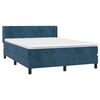 vidaXL Cama box spring con colch&oacute;n terciopelo azul oscuro 140x190 cm