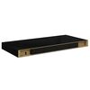 vidaXL Estante flotante de pared 4 uds MDF negro brillo 50x23x3,8 cm