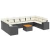 vidaXL Set de sof&aacute;s de jard&iacute;n 11 pzas y cojines rat&aacute;n sint&eacute;tico negro