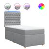 vidaXL Cama box spring con colch&oacute;n tela gris claro 90x190 cm