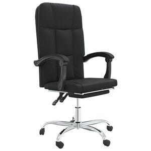 vidaXL Silla de oficina reclinable cuero sint&eacute;tico negro