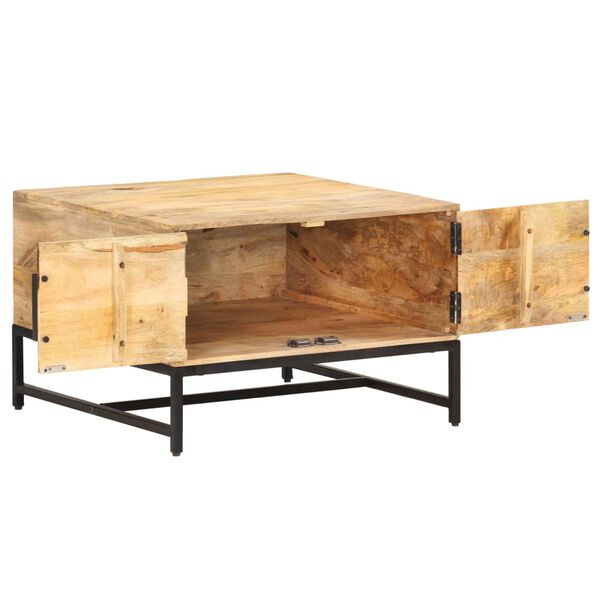 vidaXL Mesa de centro madera maciza de mango 67x67x45 cm
