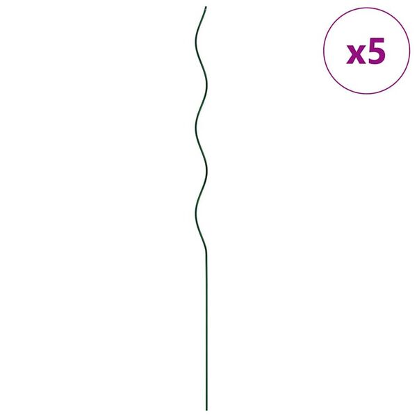 vidaXL Soporte para plantas 5 pcs Verde 110 x 0.6 x 0.6 cm Acero