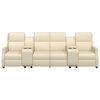 vidaXL Sill&oacute;n reclinable masaje 4 plazas y portavasos cuero PE crema