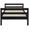 vidaXL Estructura de cama madera maciza de pino negro 75x190 cm