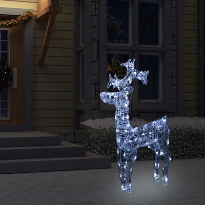vidaXL Reno de Navidad 90 LED acrílico 60x16x100 cm