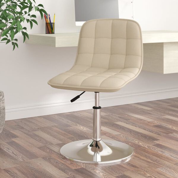 vidaXL Silla de comedor giratoria tela color crema