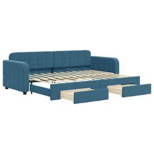 vidaXL Sof&aacute; cama nido con cajones terciopelo azul 80x200 cm