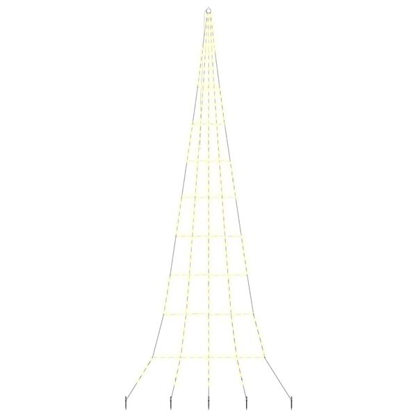 vidaXL &Aacute;rbol de Navidad LED con estacas de tierra C&aacute;lido 511 cm Metal