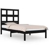 vidaXL Estructura de cama madera maciza individual negra 75x190 cm