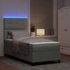 vidaXL Cama Box Spring LED con colch&oacute;n Gris Claro 80 x 200 cm tela