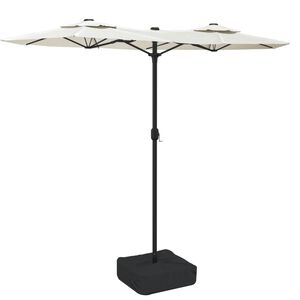 vidaXL Sombrilla doble de jard&iacute;n blanco arena 316x145 cm