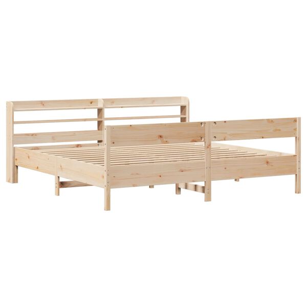 vidaXL Estructura de cama sin colch&oacute;n madera maciza de pino 200x200 cm