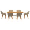 vidaXL Conjunto de Comedor de Jardín con cojín 7 pcs Beige y marrón