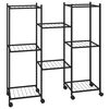 vidaXL Soporte para flores con ruedas hierro negro 83x25x83,5 cm