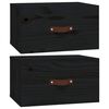 vidaXL Mesitas de noche de pared 2 uds negro 40x29,5x22 cm
