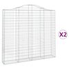 vidaXL Cestas de gaviones 2 uds forma de arco hierro 200x30x180/200 cm
