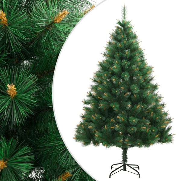 vidaXL &Aacute;rbol de Navidad artificial con bisagras y soporte 210 cm