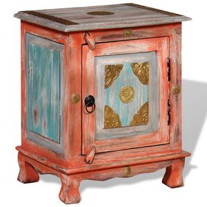 vidaXL Mesita de noche de madera maciza de mango naranja