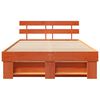 vidaXL Estructura de cama con cabecera Marr&oacute;n cera 140 x 190 cm