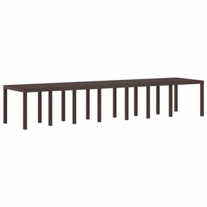 vidaXL Mesa de Jard&iacute;n Marr&oacute;n 400 x 100 x 73 cm rat&aacute;n sint&eacute;tico
