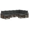 vidaXL Conjunto de sof&aacute;s de jard&iacute;n 9 uds. Gris rat&aacute;n sint&eacute;tico