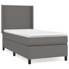 vidaXL Cama box spring con colchón cuero sintético gris 100x200 cm