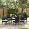 vidaXL Conjunto de Comedor de Jard&iacute;n 7 pcs Negro