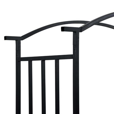 vidaXL Arco de jardín con banco hierro negro 128x50x207 cm