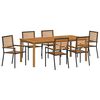 vidaXL Conjunto de Comedor de Jard&iacute;n 7 pcs Negro