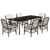 vidaXL Set comedor de jard&iacute;n 7 pzas con cojines rat&aacute;n sint&eacute;tico marr&oacute;n
