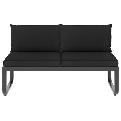 vidaXL Juego de sofás de esquina 5 piezas con cojines aluminio WPC